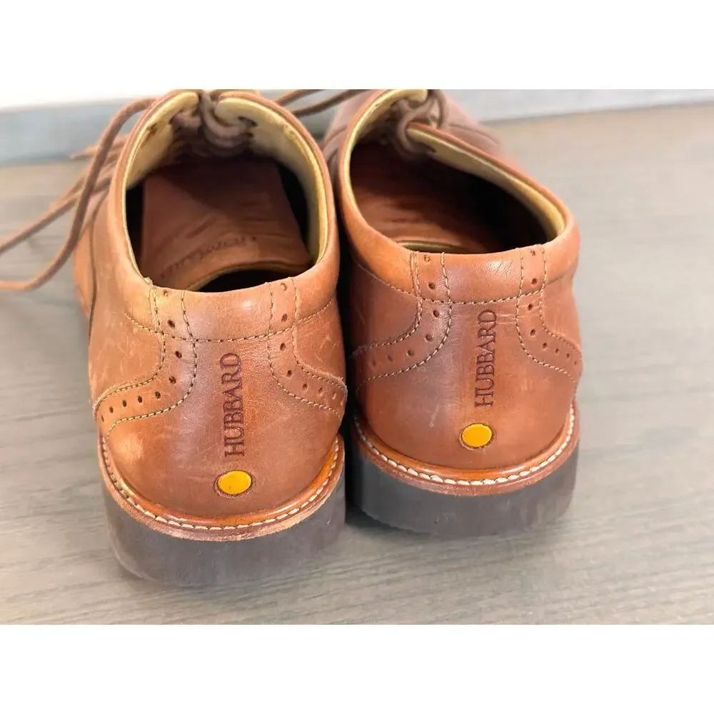 SAMUEL HUBBARD LEATHER MARKET CAP BROGUE WHISKEY‎ BROWN 9.5